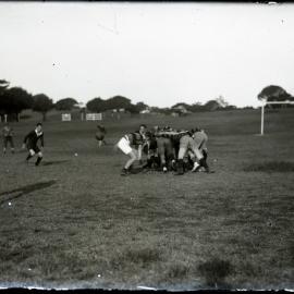 Rugby match scrum - Centennial Park (?), Sydney, New south Wales
