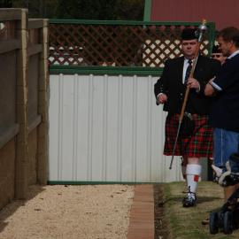 Pipe band at memorial service at the Jim Comerford Miners Memorial Wall, 2007