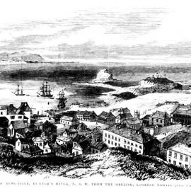 View of Newcastle, Hunter's River, NSW From the Obelisk, Looking North [Brighter Version] (see page 58) - Illustrated Sydney News 26 November 1853 p.60