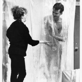 Celia Ireland with an unidentified actor in "The Headbutt", The Hunter Valley Theatre Company, Newcastle, Australia - 30 May, 1990