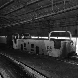 Locos No 57 and 55, scenes on surface, Trolley wire loco system, Stockrington No 2 Colliery, Nov 1983