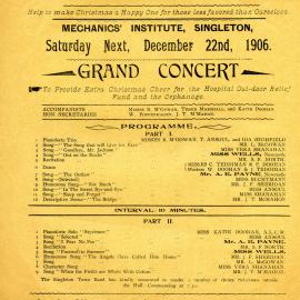Programme - Grand Concert, Singleton, NSW, 22 December 1906