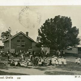 Public School, Uralla. Postcard with seasons greetings sent from Aberdeen to Frank F. Moore Esquire, Bishop's Bridge, Maitland, 22 Dec 1906.