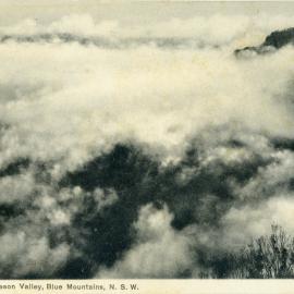 Rising mists, Jamieson Valley, Blue Mountains, NSW. Postcard, [n.d.]