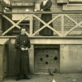 Unidentified women with pigeons
