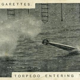 Modern War Weapons, No. 16. Torpedo entering the water.