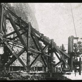 Burrinjuck, one of the Lidgerwood Tower and flying fox, 12 Feb. 1908, NSW
