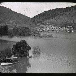 Burrinjuck site, showing stored waters, gradually rising, Murrumbidgee Irrigation Scheme