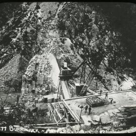 Burrinjuck, showing rock breakers, August 1912, NSW