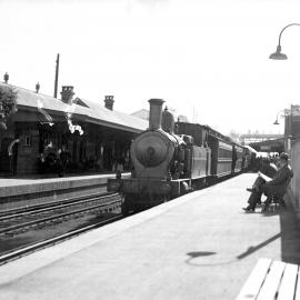 NSWGR C30 Class No. 3045 4-6-4 suburban tank on down passenger at Wollongong Station, [1930s]