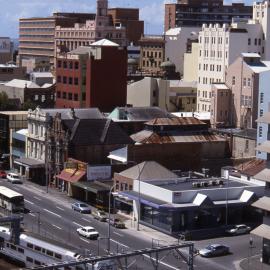 Looking over railway lines near Civic Station, Newcastle