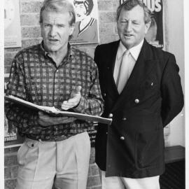 Vic Rooney (l) with playwright, John O'Donoghue, The Hunter Valley Theatre Company, Newcastle, Australia - c1982
