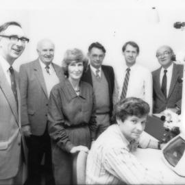 An inspection of Engineering equipment by officials from the University of Newcastle, Australia - June, 1992