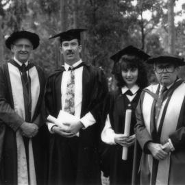 A group of unidentified graduates (Winston Dunlop appears far right), the University of Newcastle, Australia - 8 May, 1992