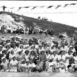 Crowd gathered at the beach, [c.1930's]