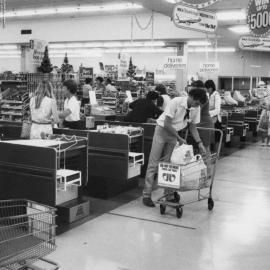 Woolworths supermarket at Jesmond shopping centre near the University of Newcastle, Australia - c.1980s