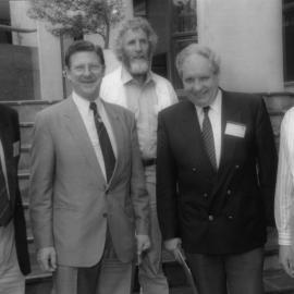 Professor Robert Melchers and Lord Mayor John McNaughton with three unidentified gentlemen, Hunter Institute of Higher Education, Newcastle, Australia