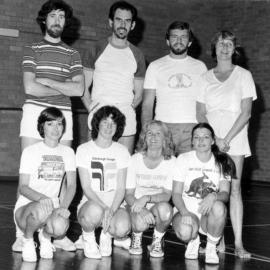 The winning mixed volleyball team from Admin in the 1979 Campus Competition, the University of Newcastle, Australia