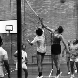 Staff playing volleyball, the University of Newcastle, Australia