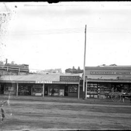 Hunter Street, at the left A A Coy rail bridge, Crown Street, Newcastle, NSW, [April 1891]