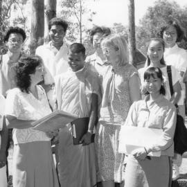 A group of oversea students from Singapore, the Solomon Islands, Hong Kong, Sri Lanka and Malaysia, the University of Newcastle, Australia