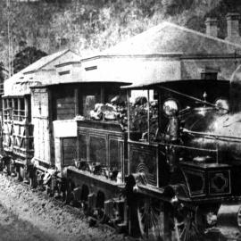 NSWGR G-23 Class 2-4-0 Type hauling mixed train at Marulan, [1890s]