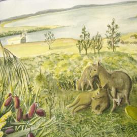 Kangaroos - Artwork by Susan Sparks - Sir Thomas Mitchell Project - Newcastle 1828
