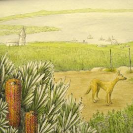 Dingo - Artwork by Susan Sparks - Sir Thomas Mitchell Project - Newcastle 1828