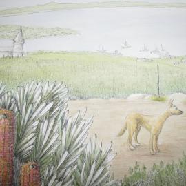 Dingo - Artwork by Susan Sparks - Sir Thomas Mitchell Project - Newcastle 1828
