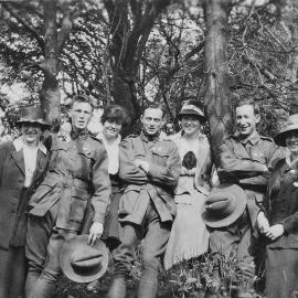 Soldiers on leave with female companions - World War I