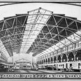 Central Pacific Railroad, Oakland Terminal Depot, San Francisco USA [c.1875]