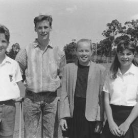 Sports Development Camps scholarships awarded to Ryan Walker, Karl Freeman, Debbie Farmer and Lydia Grogan, from District High Schools, the University of Newcastle, Australia, 1989
