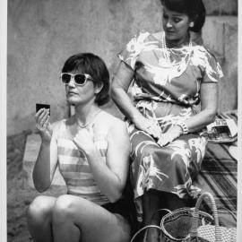 Peggy Thompson  and  Helen Mutkins in "When I Was A Girl, I Used To Scream And Shout", The Hunter Valley Theatre Company, Newcastle, Australia