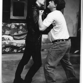 Rod Ansell (left) and Tim Richards in "Mine Alone" by Christine Gregory from Newcastle Shorts, The Hunter Valley Theatre Company, Newcastle, Australia