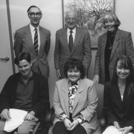 Vice-Chancellor, Professor Keith Morgan with academic staff, the University of Newcastle, Australia - 1992