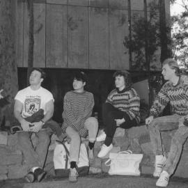 Professor Ken Dutton and Colin Goodger (2nd right) with unidentified students, the University of Newcastle, Australia