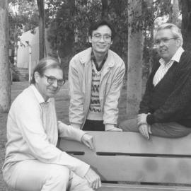 Professor Winston Dunlop with John Fisher and an unidentified man, the University of Newcastle, Australia