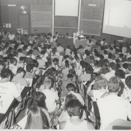 Overcrowding in BO1 by Commerce staff and students, the University of Newcastle, Australia - 1987