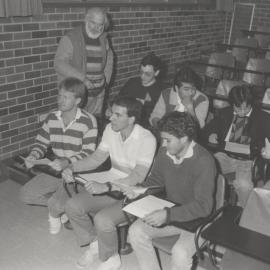 Professor Cliff Hooker (left) and Dr Robinson (at back) with some GE301 students, the University of Newcastle, Australia