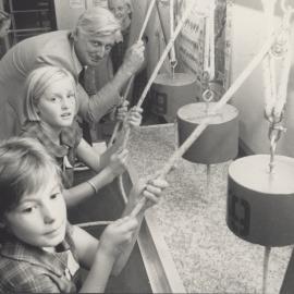 Dr Michael Gore with children, the University of Newcastle, Australia - 1987