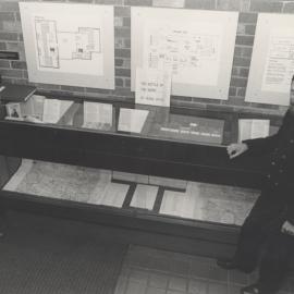 Mr W.F. Geyl and Auchmuty Library staff member, Mr Mick Fauchon, inspect the battle of the Somme display, the University of Newcastle, Australia - 1986