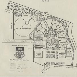 Newcastle University College Campus Map, Tighes Hill, Australia - 1960s