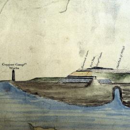 William Keene - Nobby's Island Newcastle to Burwood (1854) - Detail 9 - Copper Company Works