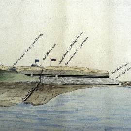 William Keene - Nobby's Island Newcastle to Burwood (1854) - Detail 2 Flag Staff Hill