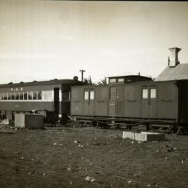 SAR, Brill-Type Diesel Railcar No. 105 & brakevan, Beachport, [1950s]