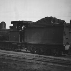 SAR, Y-Class No. 76 and various rolling stock outside of Mt Gambier Locomotive Depot, [1950s]