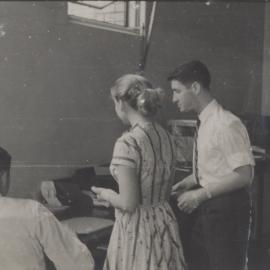 Unidentified students at the Newcastle University College, Tighes Hill, Australia