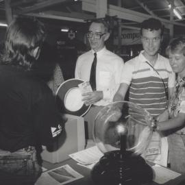 Professor Keith Morgan at the Supernova Exhibition display at the Newcastle Show, Australia - 1990