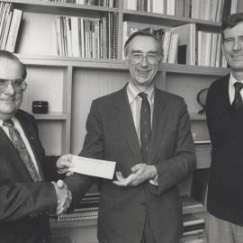 Mr Earl Sommerlad, Vice-Chancellor Professor Keith Morgan and Associate Professor John O'Connor, the University of Newcastle, Australia - 1992
