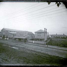 Elite Skating Rink and  McLellan Hellyer and Co Ironmongers, and Stationmasters House, Hunter Street West, Newcastle, NSW, [12 April 1890]